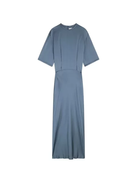 Scurt rochie maxi Semicouture din satin albastru