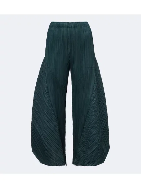 Nohavice Pleats Please Issey Miyake zelená