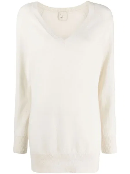 Pulover Paula din cașmir cu decolteu în V