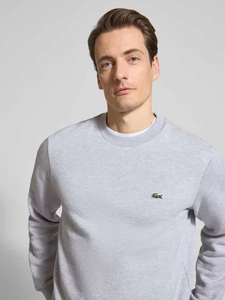 Lacoste bluza z bawełną szara