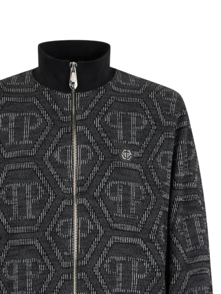 Geacă Philipp Plein din jacard gri