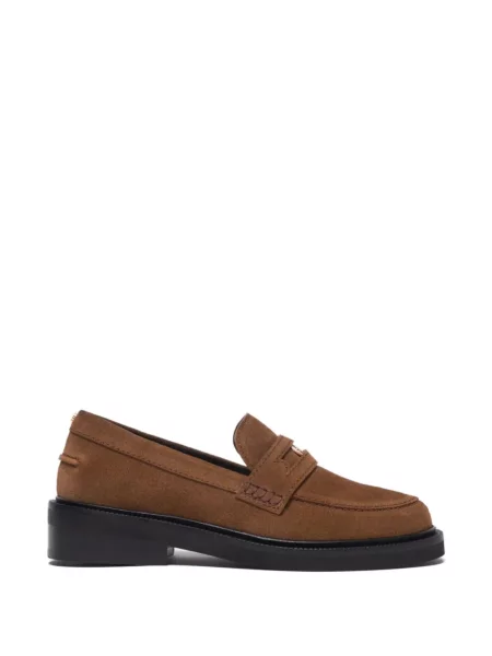 Pantofi loafer Maje din piele slip-on maro