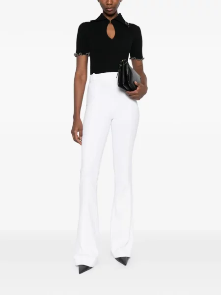 Pantaloni Elisabetta Franchi evazate alb