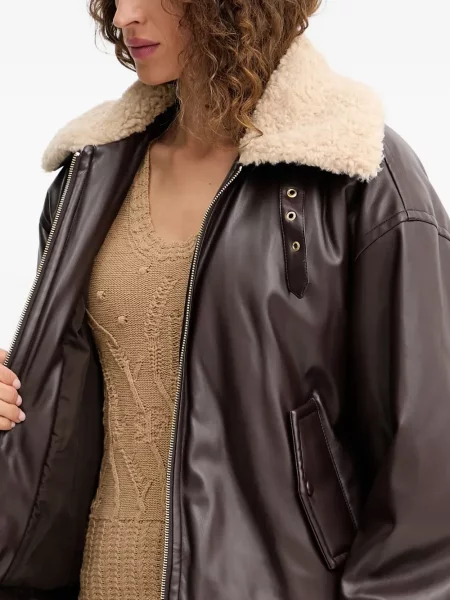 Geanta de piele Twinset maro