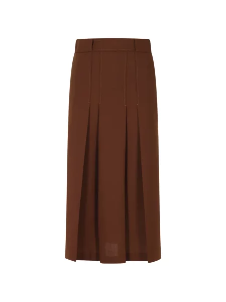 Cu centură fustă midi Semicouture maro