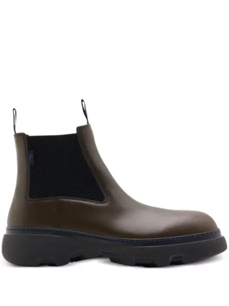 Cizme scurte Burberry din piele maro
