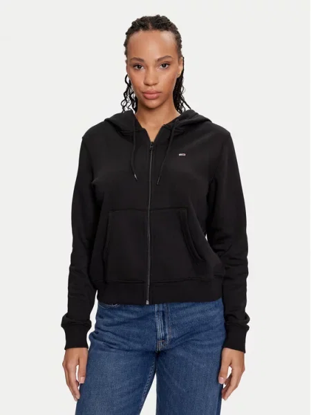 Tommy Jeans Mikina Flag černá