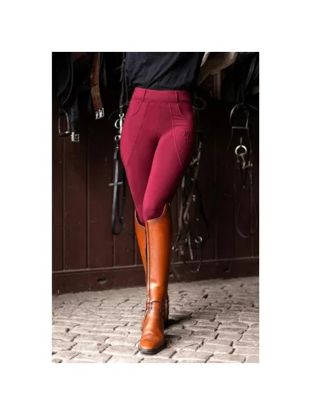 Legginsy jeździeckie zimowe Pure JD attack czerwone