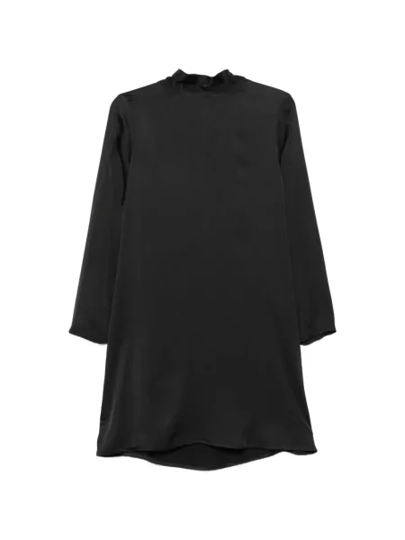 Lung rochie mini Dixie cu funde negru