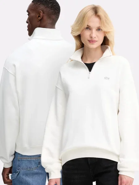 Lacoste pulover bombažen bež