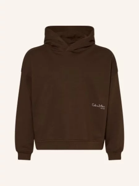 Calvin Klein Jeans Mikina hnědá bílá