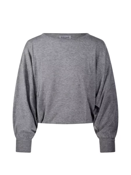 Hanorac crewneck Oscar The Collection cu decolteu rotund gri