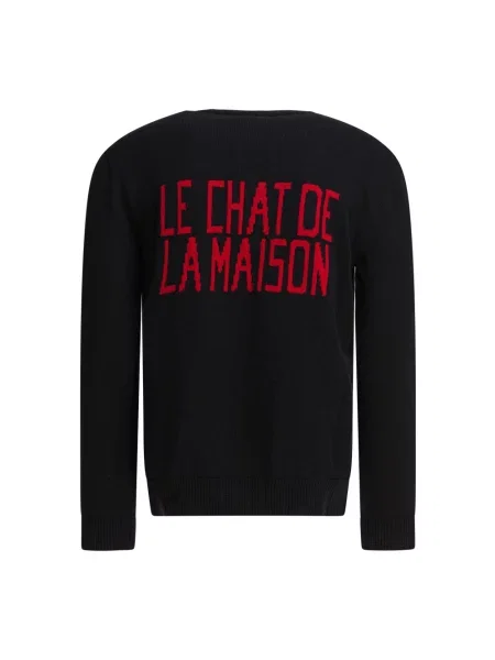 Lniany sweter Valentino czarny