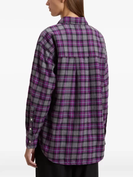 Cămașă Woolrich în carouri de flanelă violet