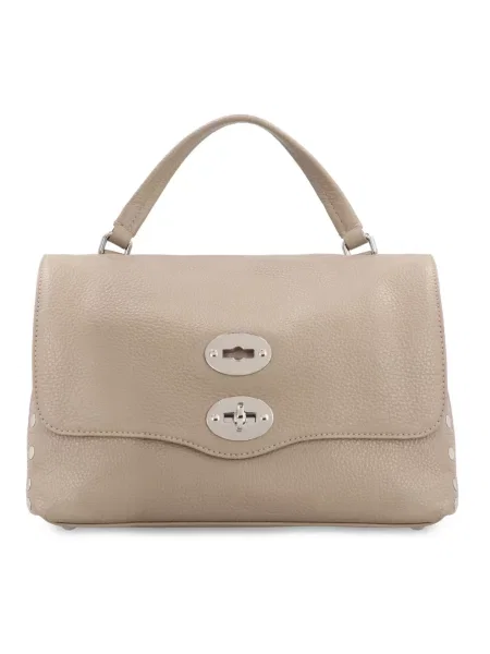 Mała torebka skórzana Zanellato zamszowa elegancka beżowa