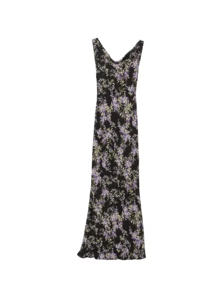 Rochie Norma Kamali cu model floral cu imagine negru