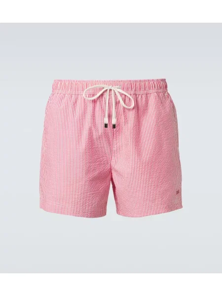Slip de baie Zegna cu dungi roșu