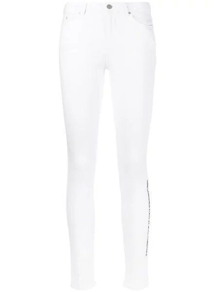 Blugi skinny Karl Lagerfeld cu imagine skinny fit alb