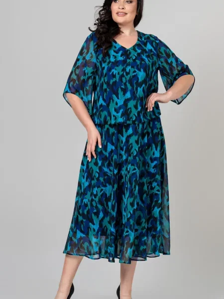 Сукня міді All Posa смарагдовий