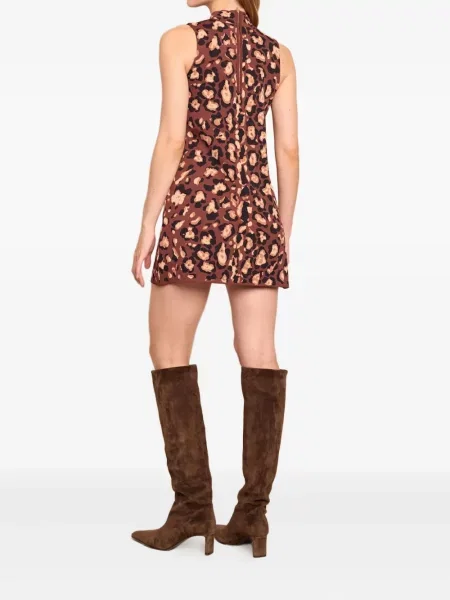 Rochie Cara Cara cu imagine cu model leopard de costum maro