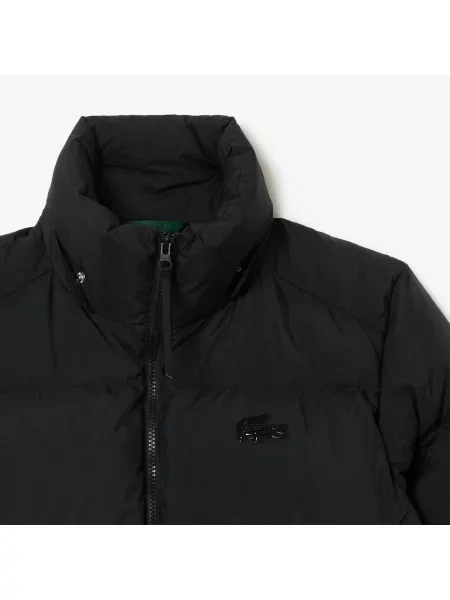 Lacoste Kurtka Puchowa Z Logo I Kapturem czarna
