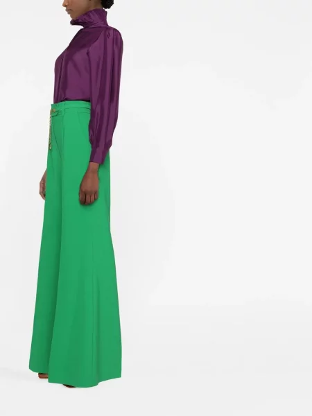 Gulerat cămașă Alberta Ferretti de mătase violet