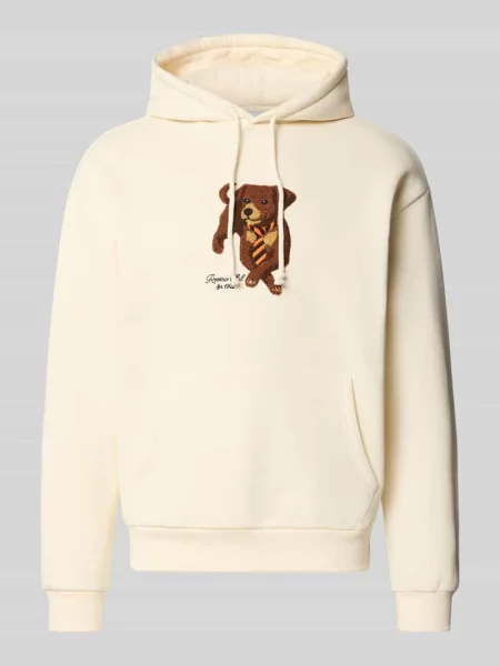 Bluza z kapturem o kroju relaxed fit z mieszanki bawełny z naszywką w kształcie psa Review