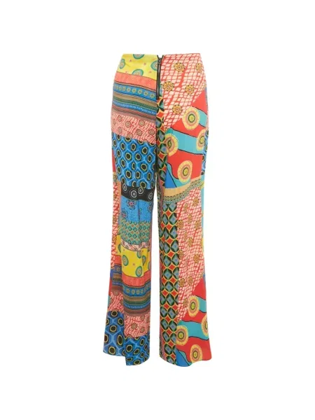 Панталон Alice + Olivia с принт от креп червено