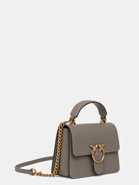 Шкіряна сумочка Pinko сірий