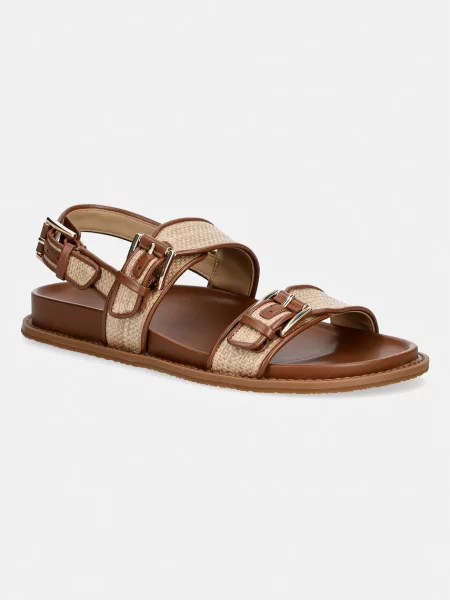 MICHAEL Michael Kors sandali z ravnim podplatom Nia Flat Sandal rjava