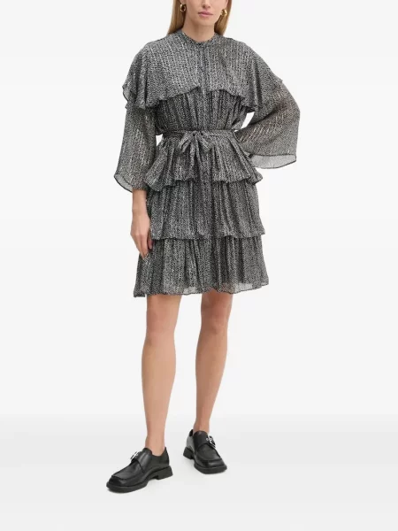 Rochie mini Bruuns Bazaar plisată de costum negru