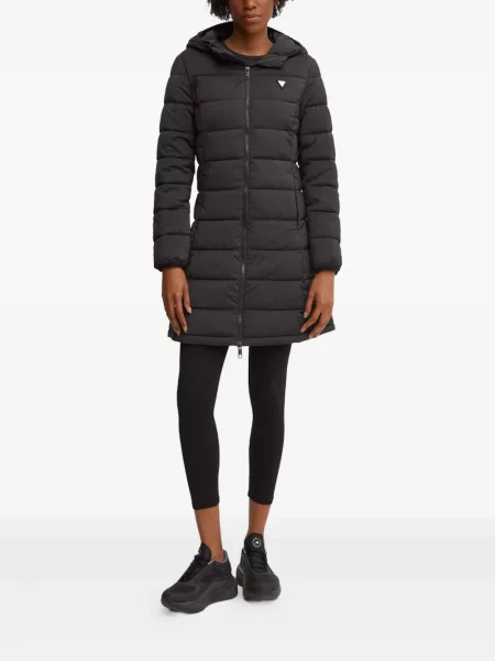 Palton Guess cu glugă negru