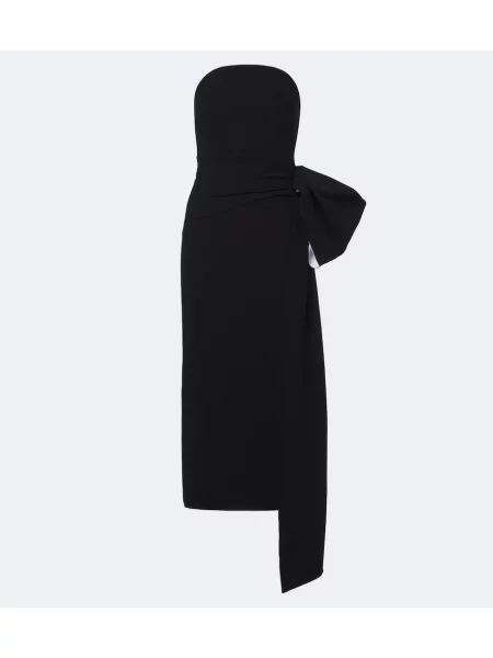 Rochie de cocktail Roland Mouret drapată fără bretele negru