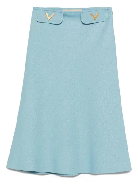 Fustă midi Valentino Garavani până la genunchi albastru