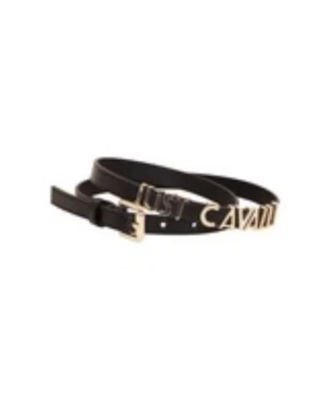 Pasek Roberto Cavalli w paski czarny