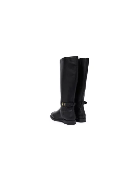 Tommy Hilfiger Csizma Th Buckle Leather Knee Boot fekete