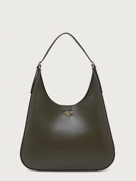 Geantă Calvin Klein Ck Medium Shoulder Bag închis verde
