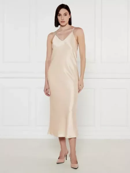 Marc Cain De satin rochie bej
