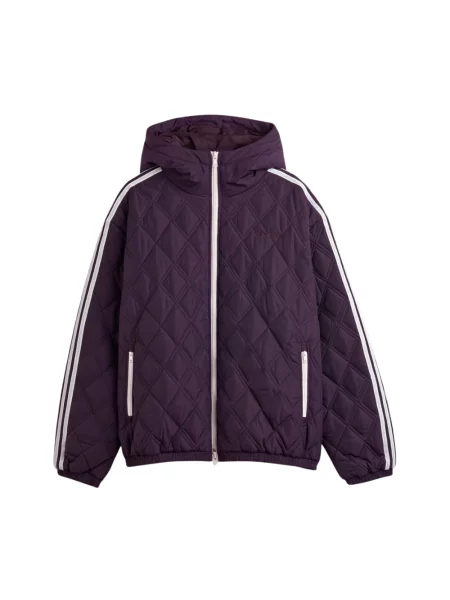 Kurtka Adidas w paski pikowana fioletowa