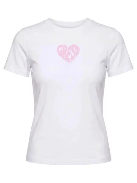 GUESS JEANS Tricou roz alb