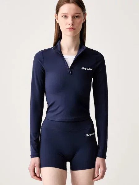 Μακρυμάνικος τοπ Sporty & Rich με αυτόγραφο μπλε
