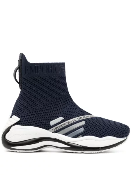 Sneakerși Emporio Armani slip-on chunky albastru
