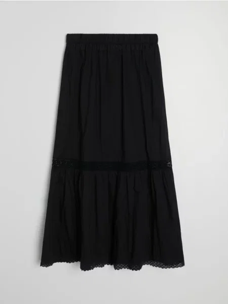 Міні спідниця з мереживними елементами чорний
