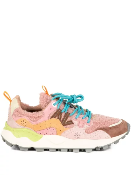 Sneakerși Flower cu model floral roz