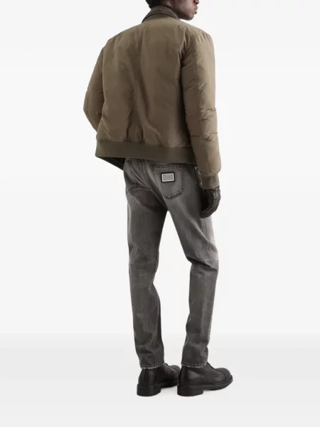 Geacă bomber Dolce & Gabbana din canvas maro