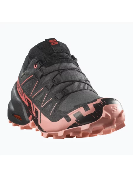 Pantofi de alergare pentru femei Salomon Speedcross 6 GTX nine iron/negru/roz flamingo negru