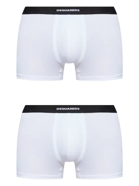 Pantaloni scurți Dsquared2 din jacard cu autograf alb