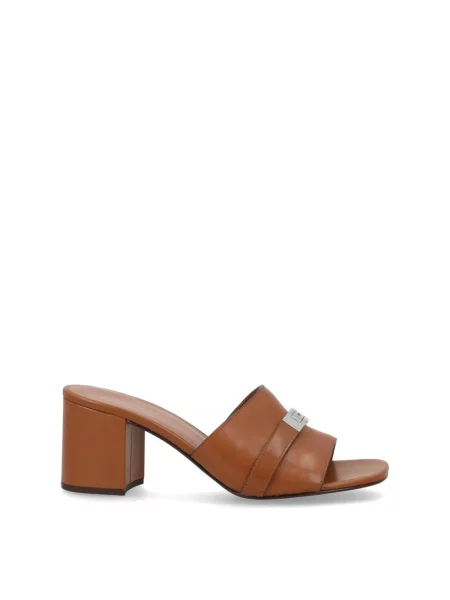 Klapki Tory Burch skórzane brązowe