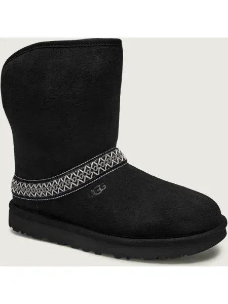 UGG Bocanci CLASSIC SHORT CRESCENT | lână | piele întoarsă negru