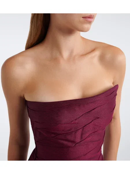 Tafta rochie Marmar Halim drapată violet
